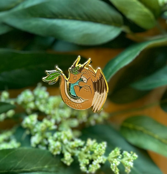 Emerald Dragon Enamel Pin