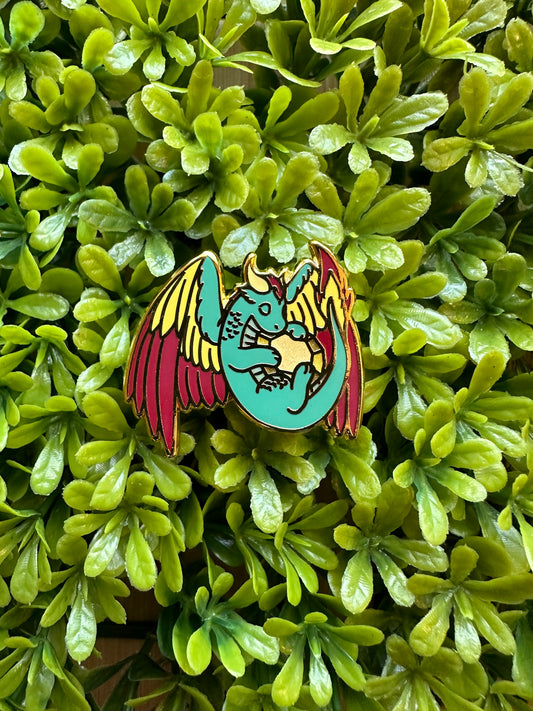 Citrine Dragon Enamel Pin