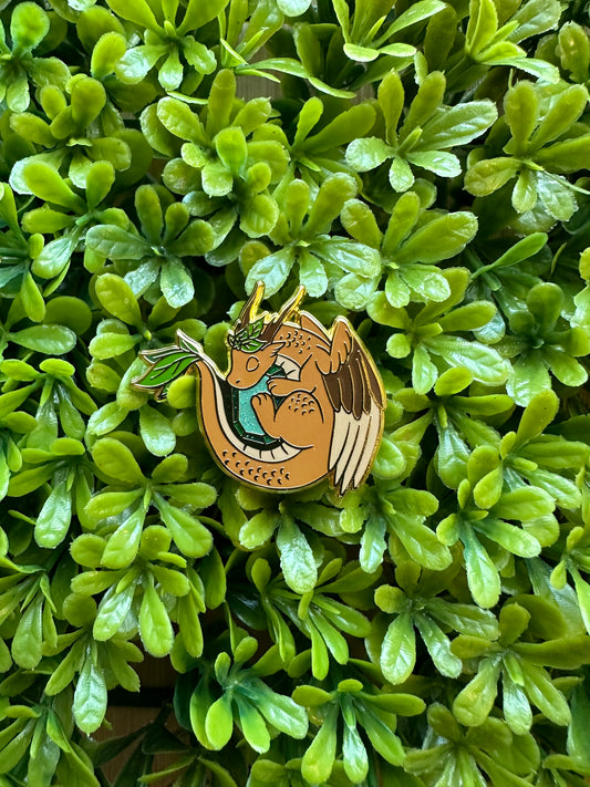 Emerald Dragon Enamel Pin