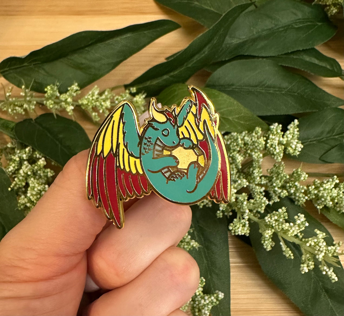 Citrine Dragon Enamel Pin