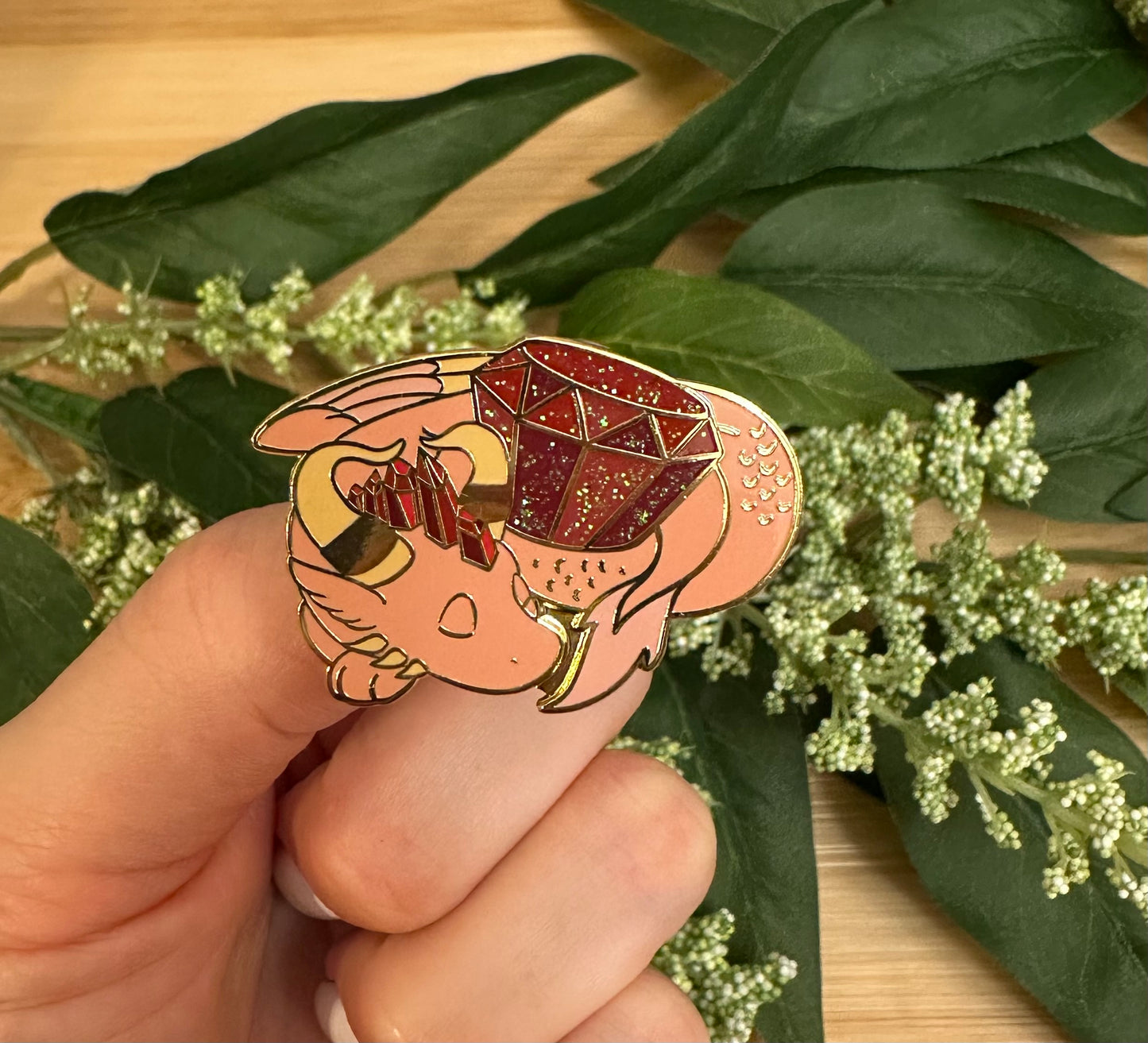 Ruby Dragon Enamel Pin