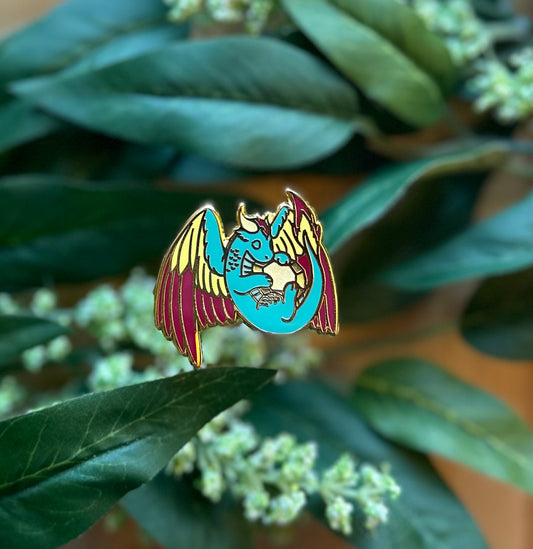 Citrine Dragon Enamel Pin