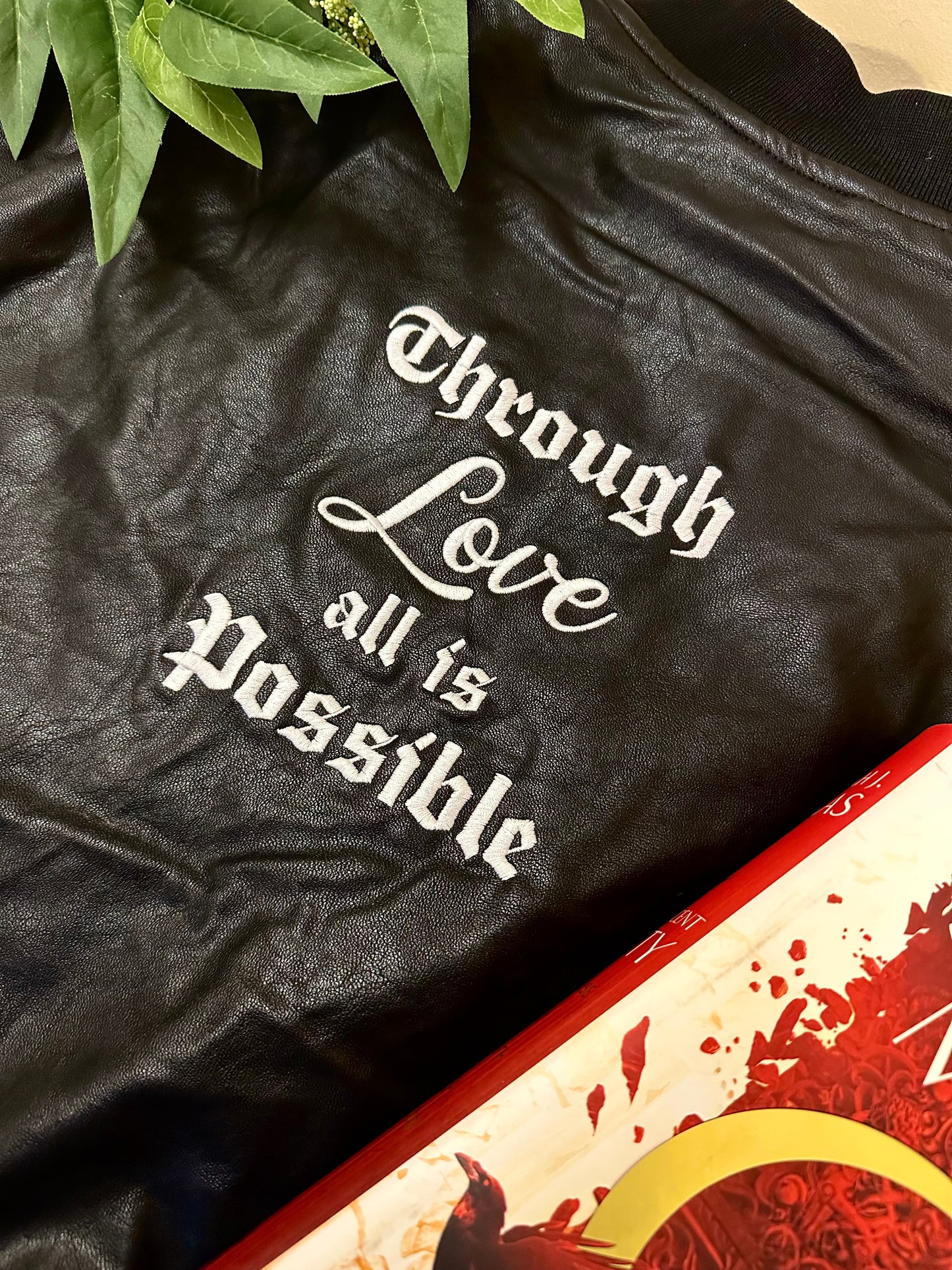 Embroidered Pack of Devils Leather Jacket