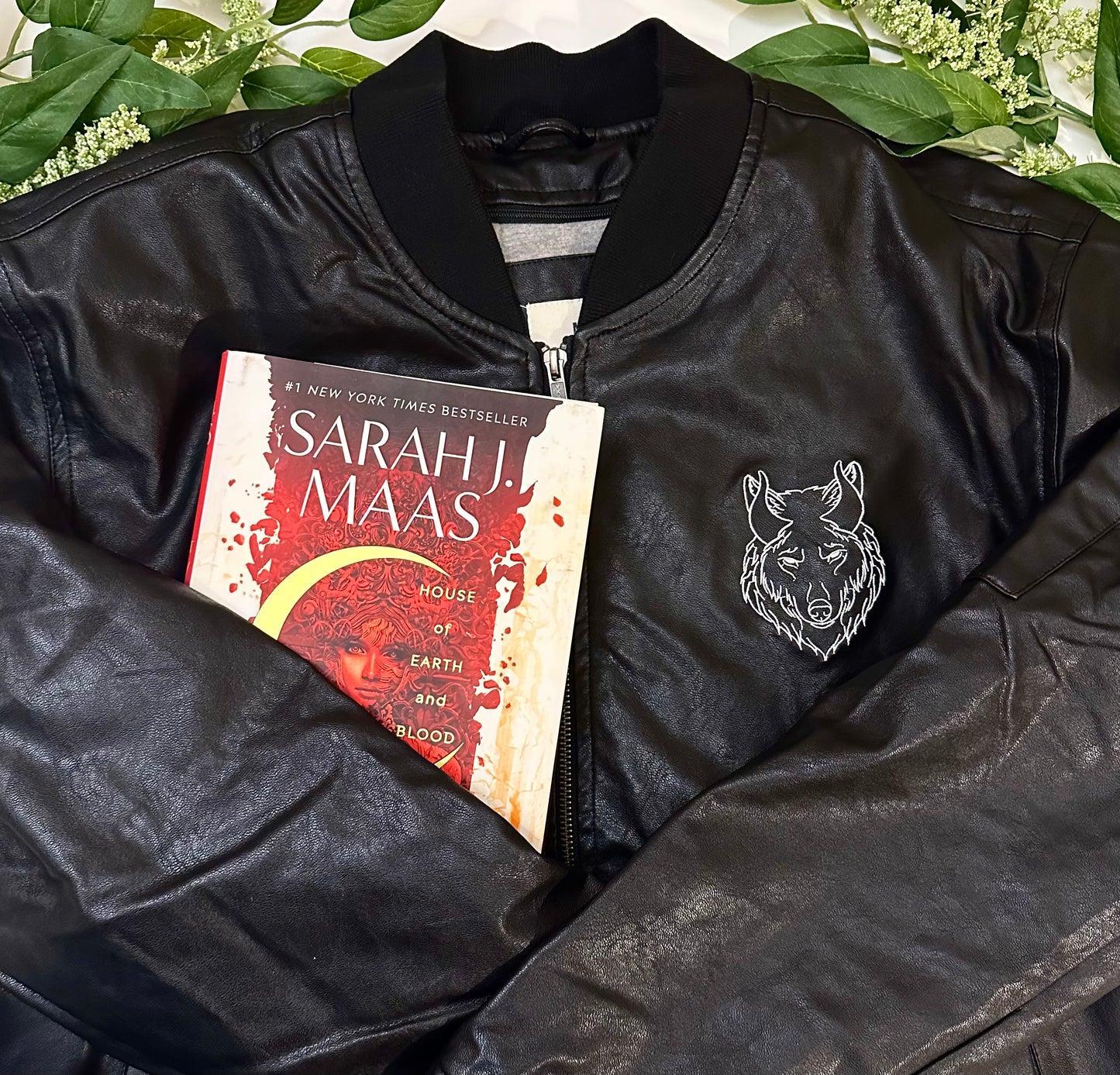 Embroidered Pack of Devils Leather Jacket