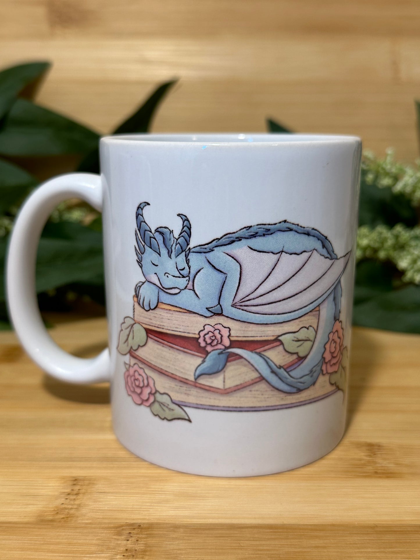 Sleepy Book Dragon OOPS Mug