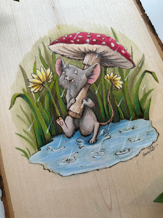 Rainy Day Wood Painting