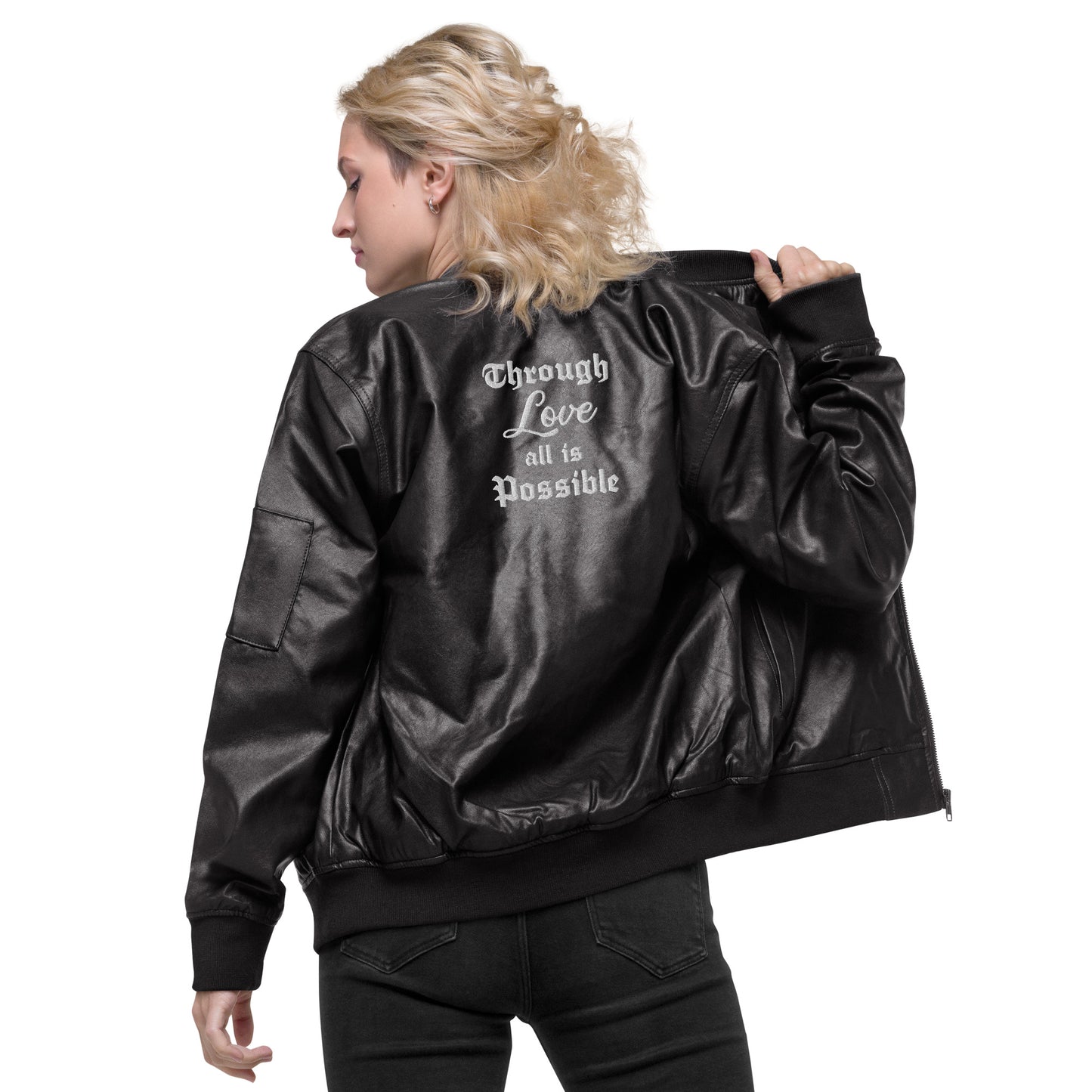 Embroidered Pack of Devils Leather Jacket