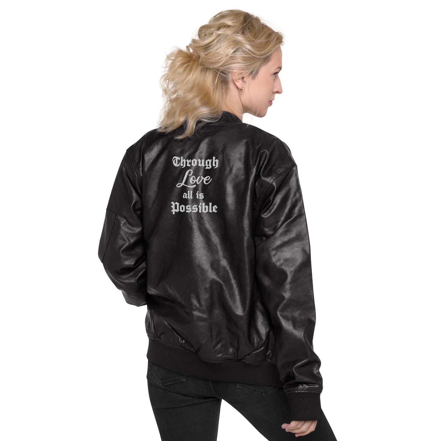 Embroidered Pack of Devils Leather Jacket