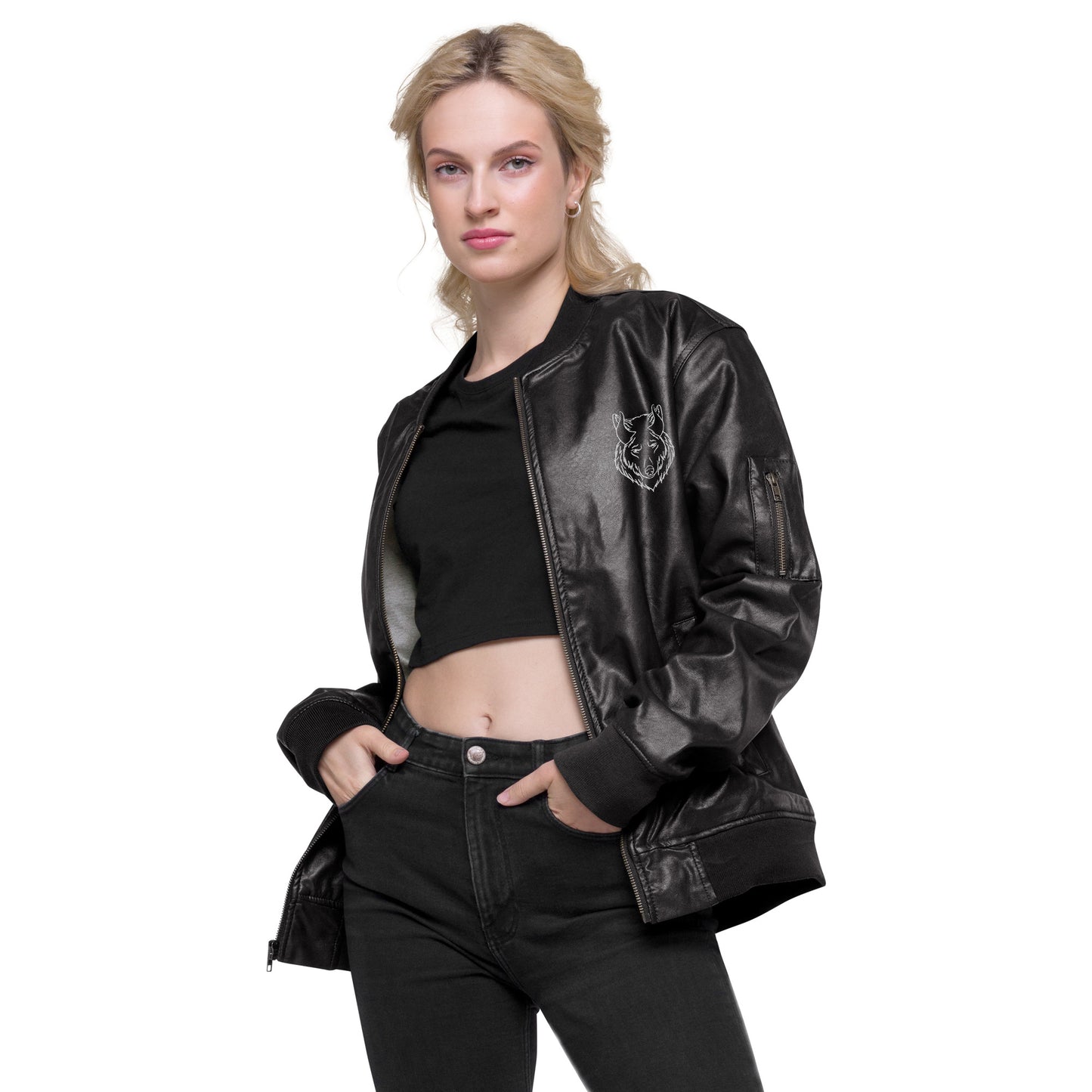 Embroidered Pack of Devils Leather Jacket