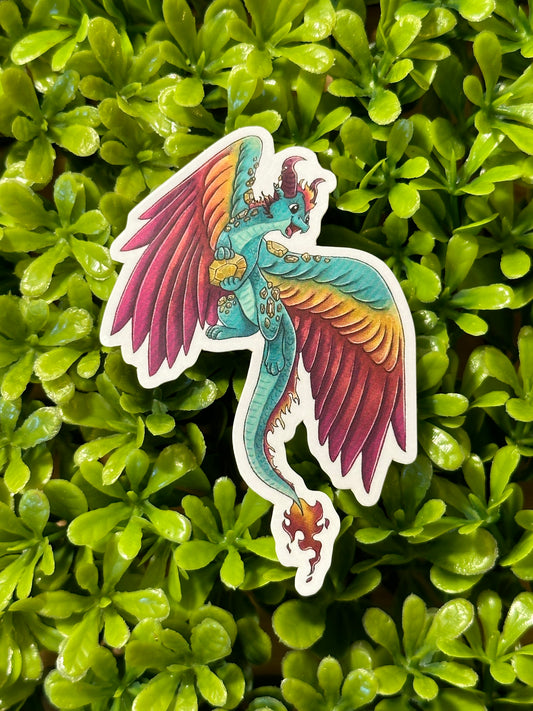 Glitter Citrine Dragon Sticker