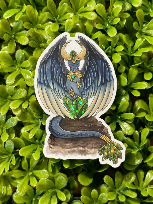 Glitter Peridot Dragon Sticker