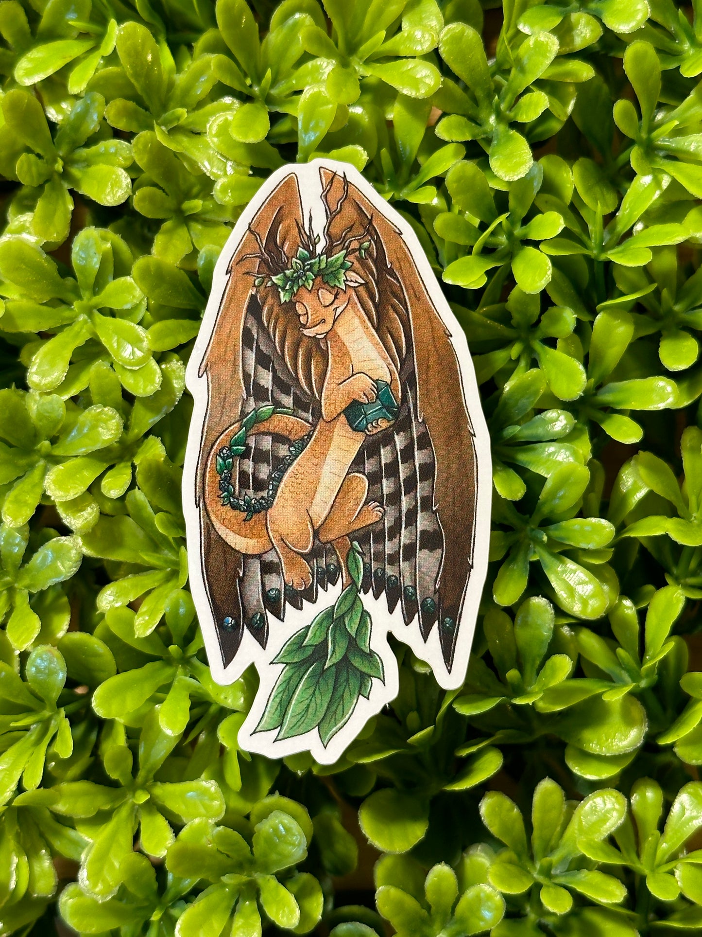 Glitter Emerald Dragon Sticker