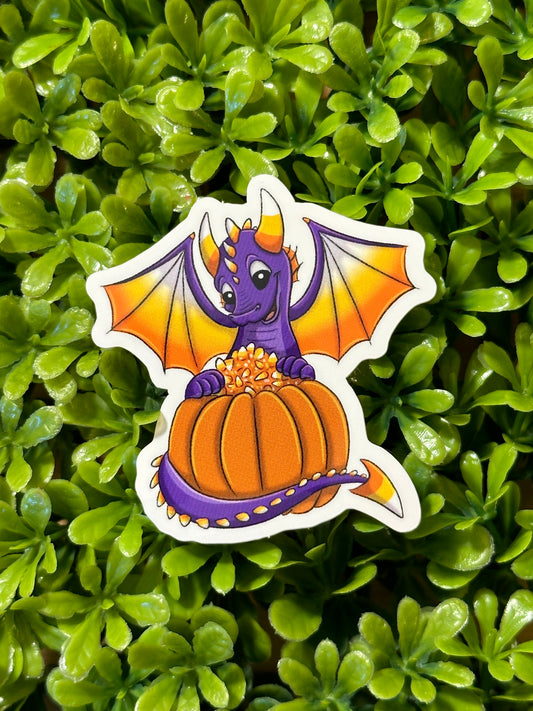 Candy Corn Dragon Sticker