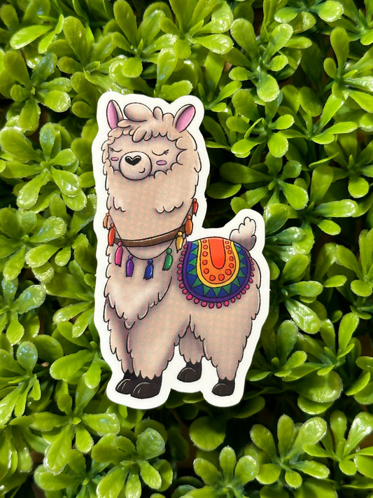 Rainbow Llama Sticker