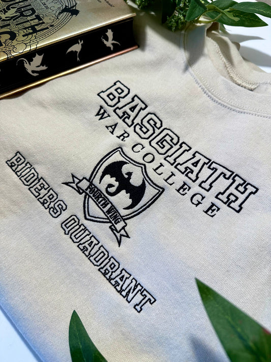 Embroidered Basgiath War College Black Lettering