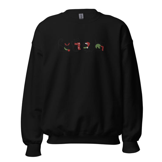 Embroidered Meowy Christmas Unisex Sweatshirt