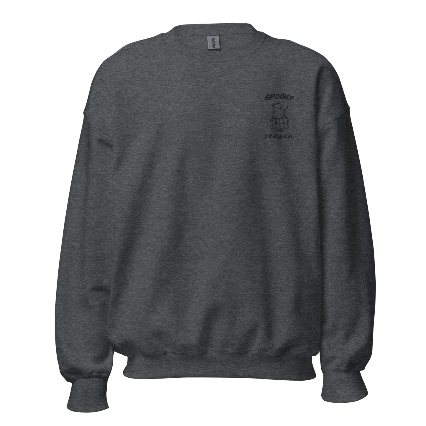 Embroidered Spooky Season Pumpkin Cat Unisex Sweatshirt