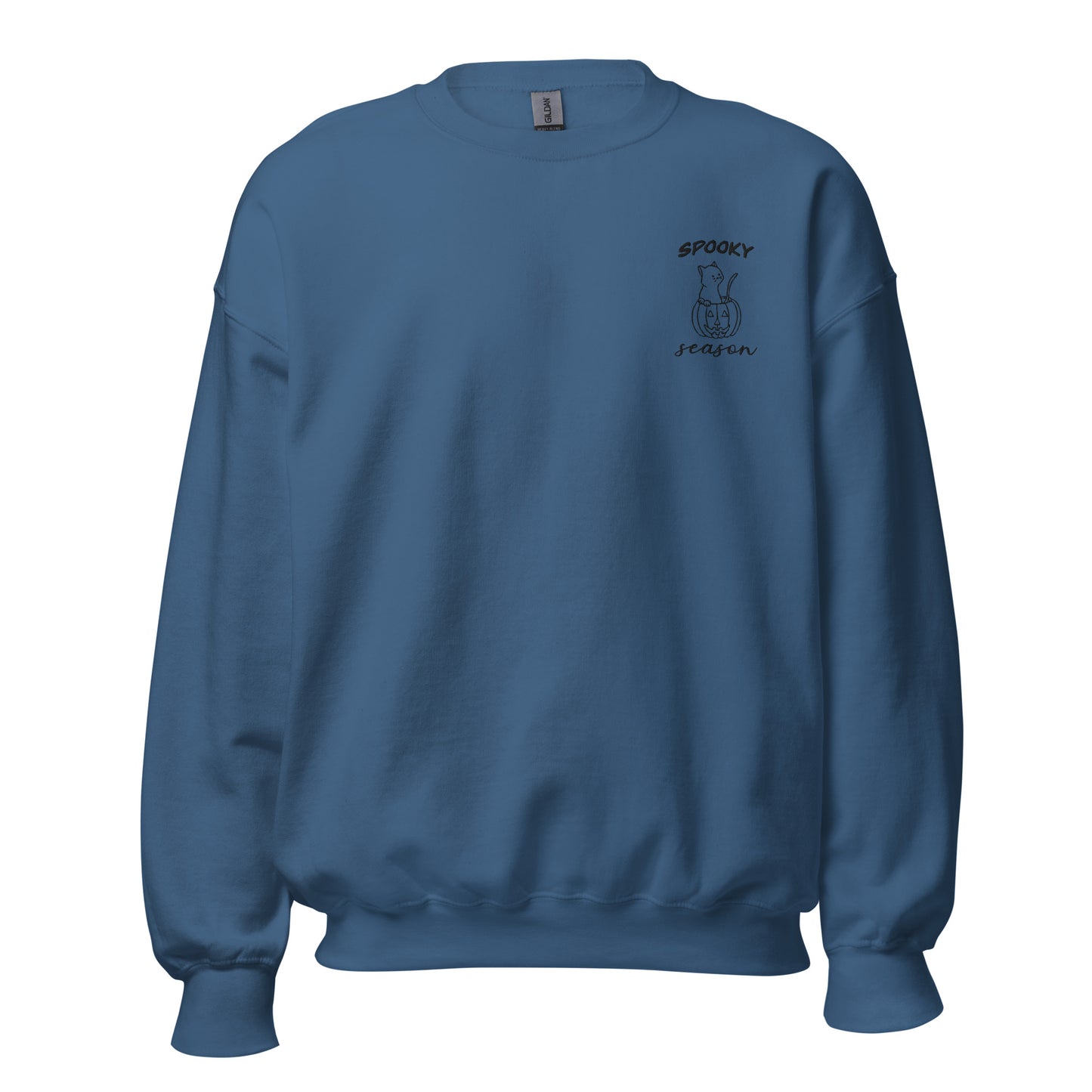 Embroidered Spooky Season Pumpkin Cat Unisex Sweatshirt