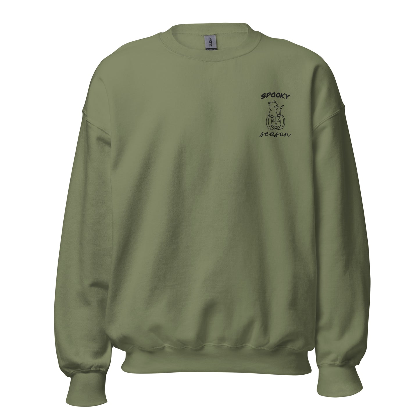 Embroidered Spooky Season Pumpkin Cat Unisex Sweatshirt