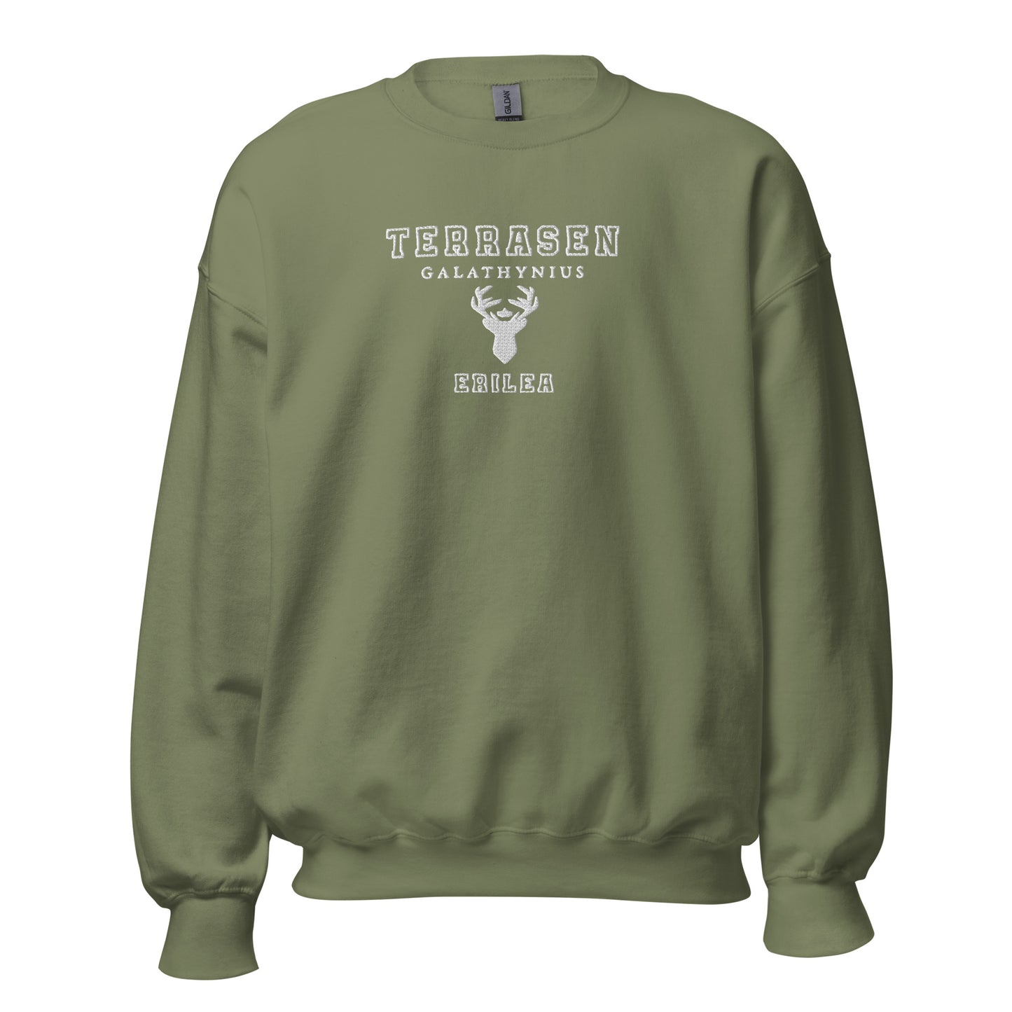 Embroidered Terrasen Unisex Sweatshirt With White Lettering