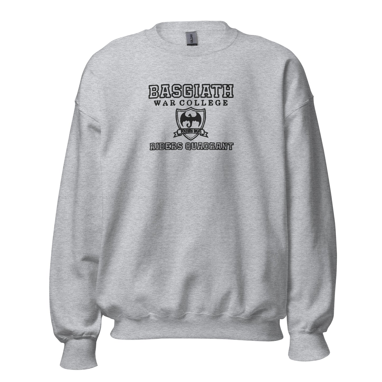 Embroidered Basgiath War College With Black Lettering No Back