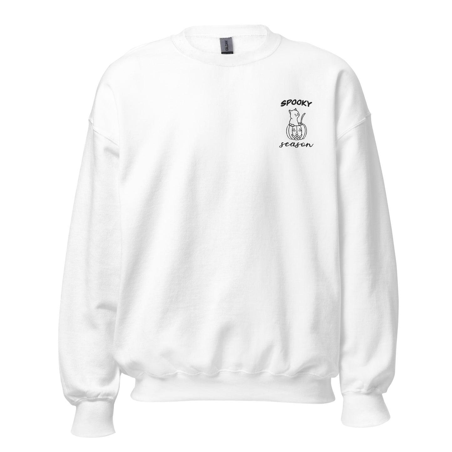 Embroidered Spooky Season Pumpkin Cat Unisex Sweatshirt