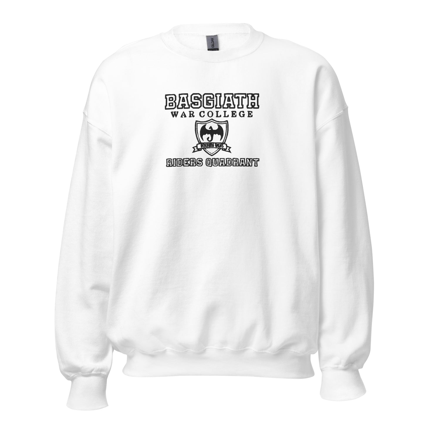Embroidered Basgiath War College With Black Lettering No Back