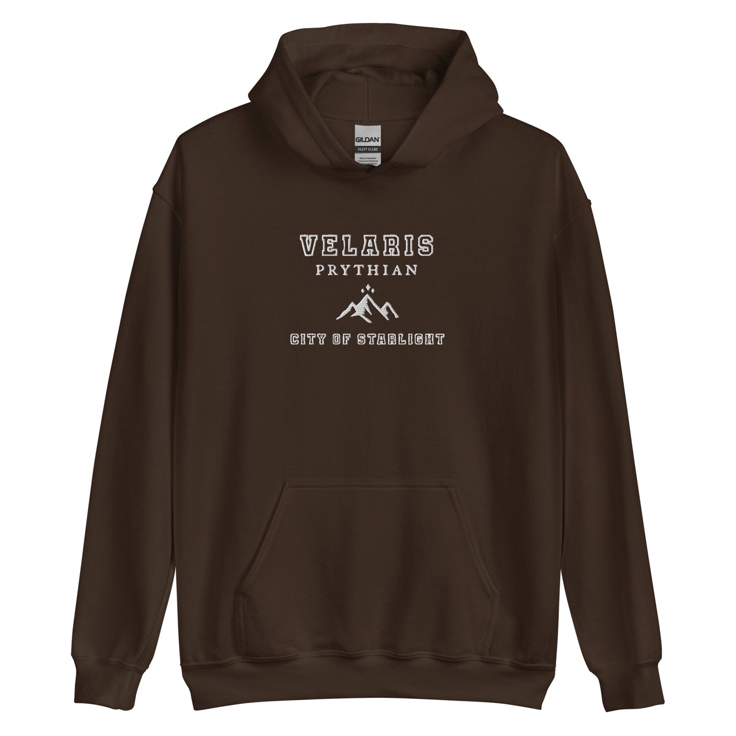 Embroidered Velaris Unisex Hoodie With White Lettering