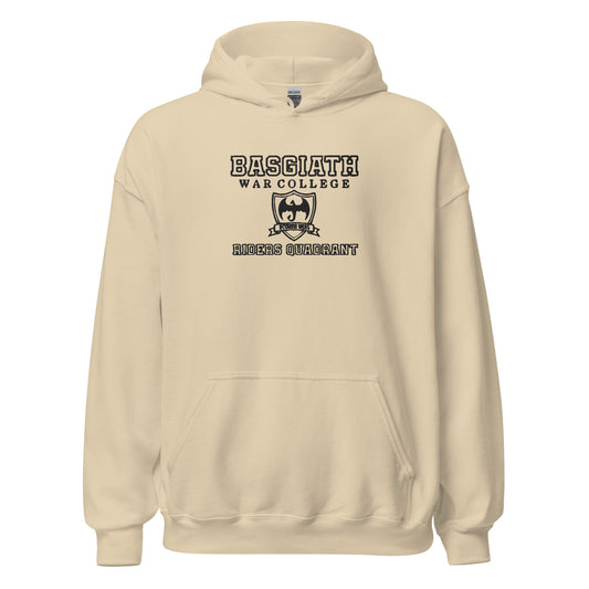 Embroidered Basgiath Unisex Hoodie with Black Lettering