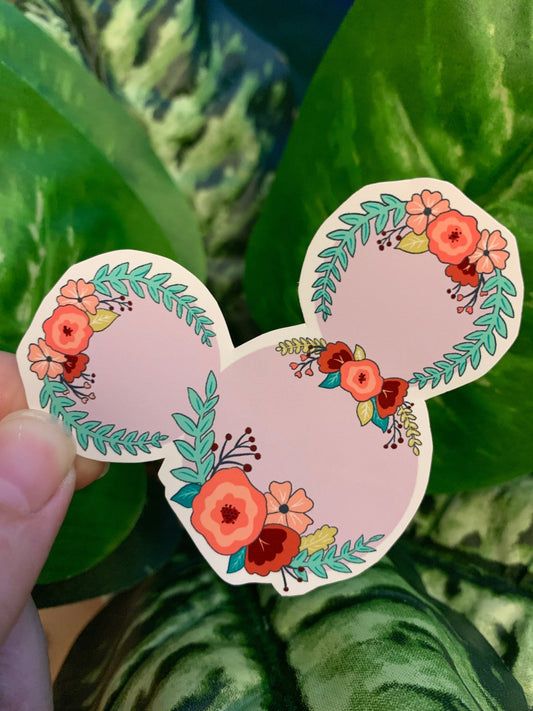 Floral Mouse Ear Sticker