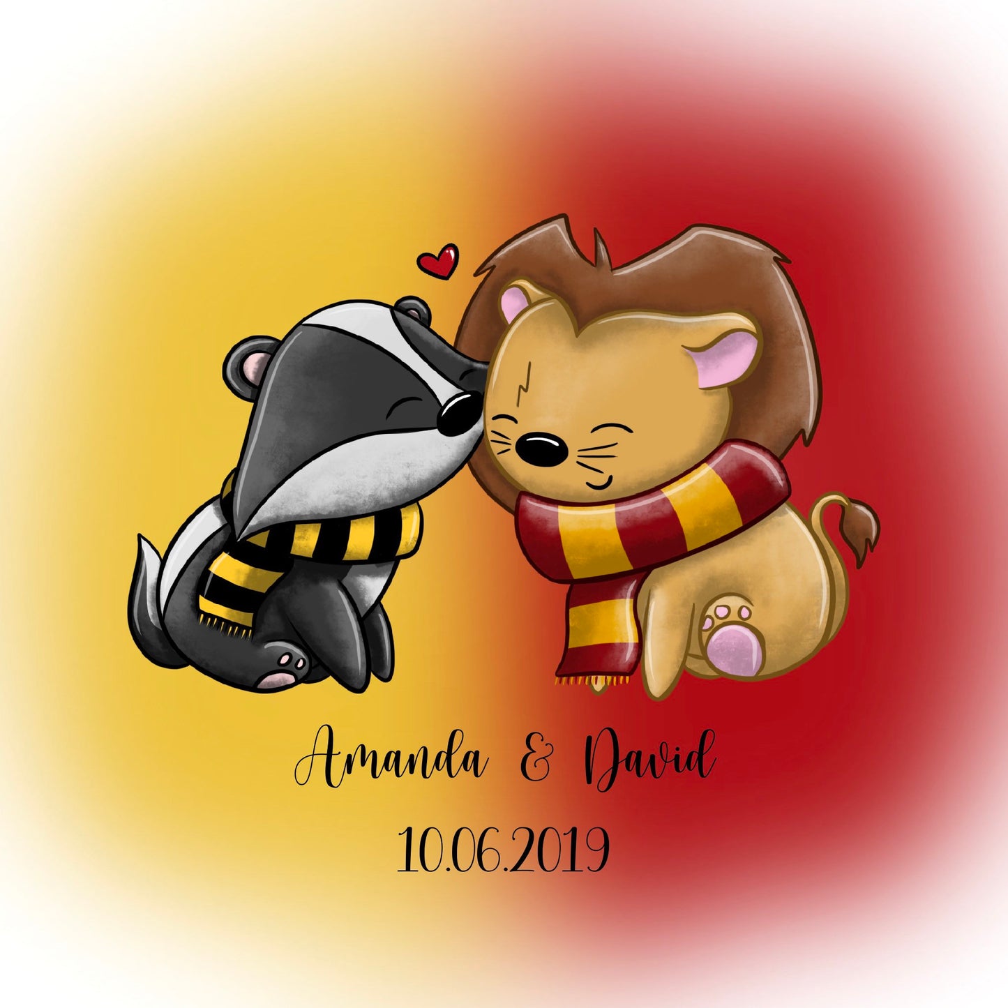 Custom Scarved Animal Love Print