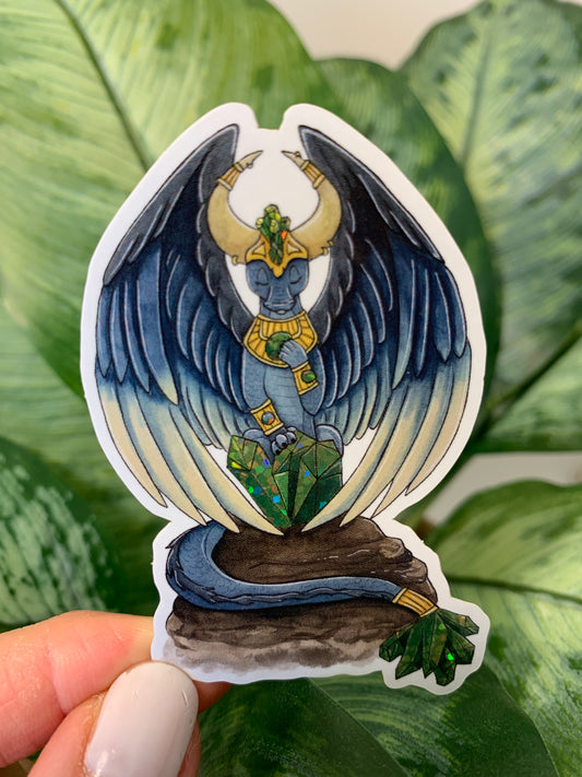 Glitter Peridot Dragon Sticker