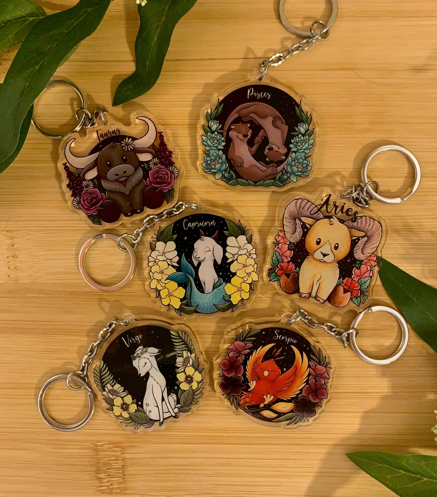 Zodiac Sign Keychains