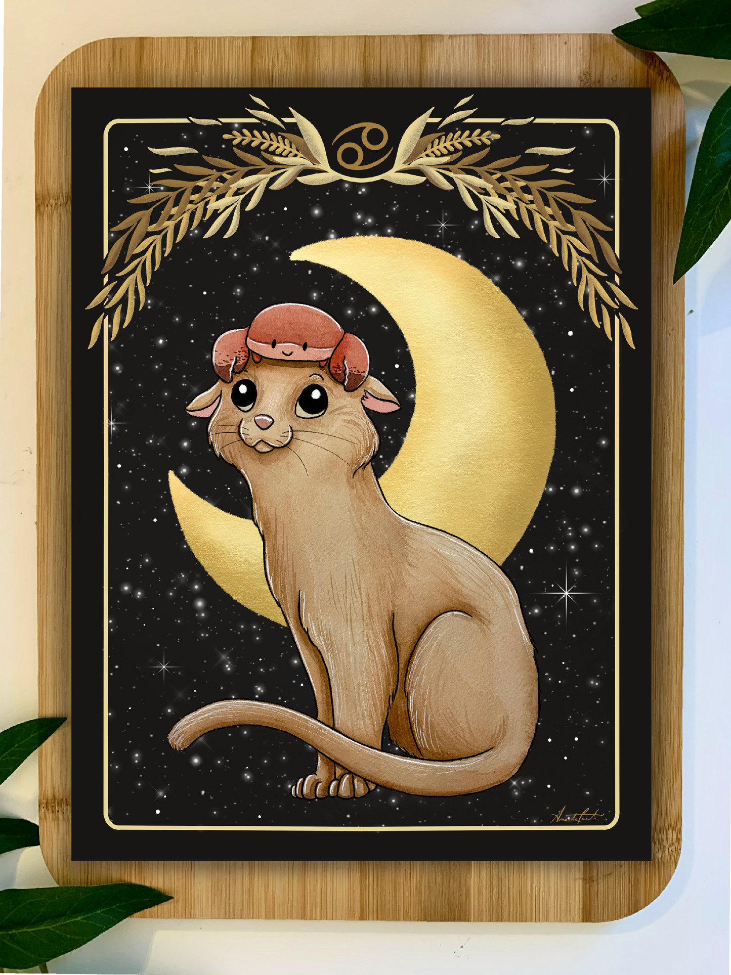 Zodiac Cat Print: Cancer