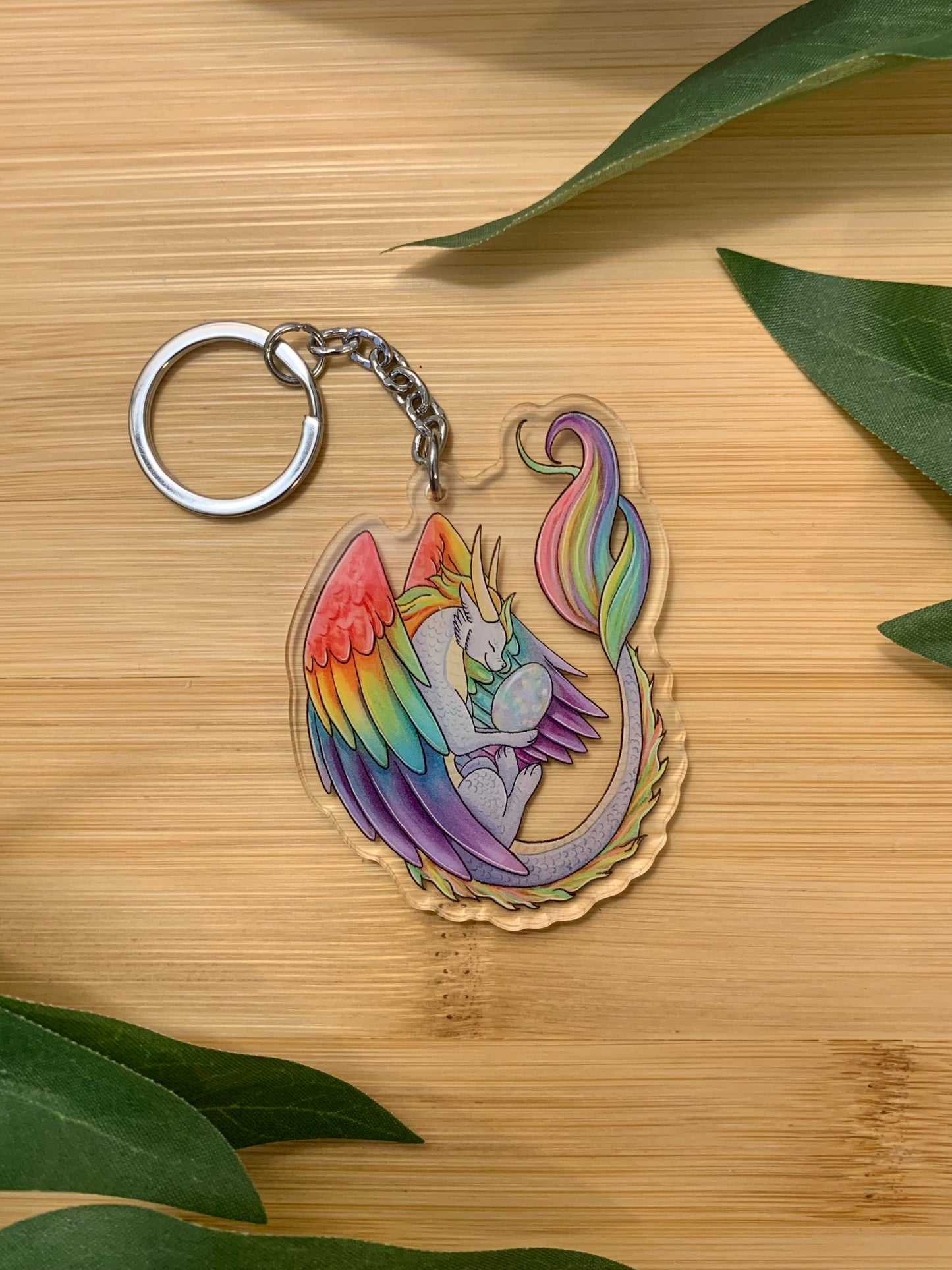 Opal Dragon Keychain