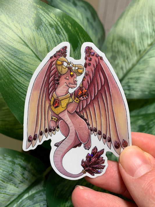 Glitter Ruby Dragon Sticker