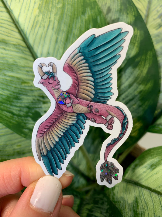 Glitter Diamond Dragon Sticker