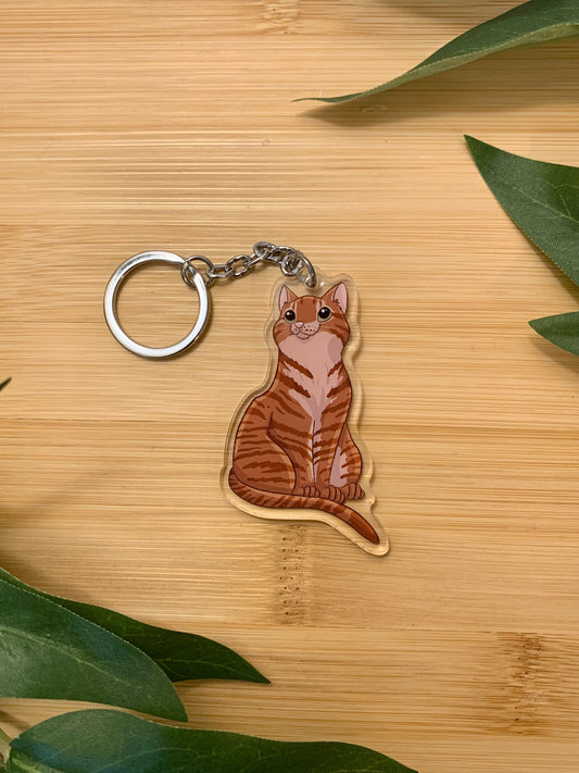 Tabby Cat Keychain
