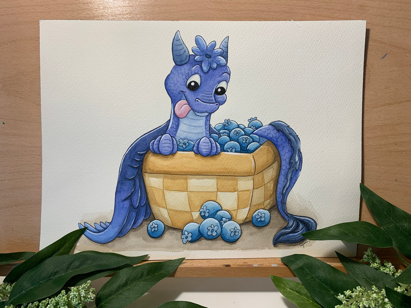 Original Painting: Blueberry Dragon