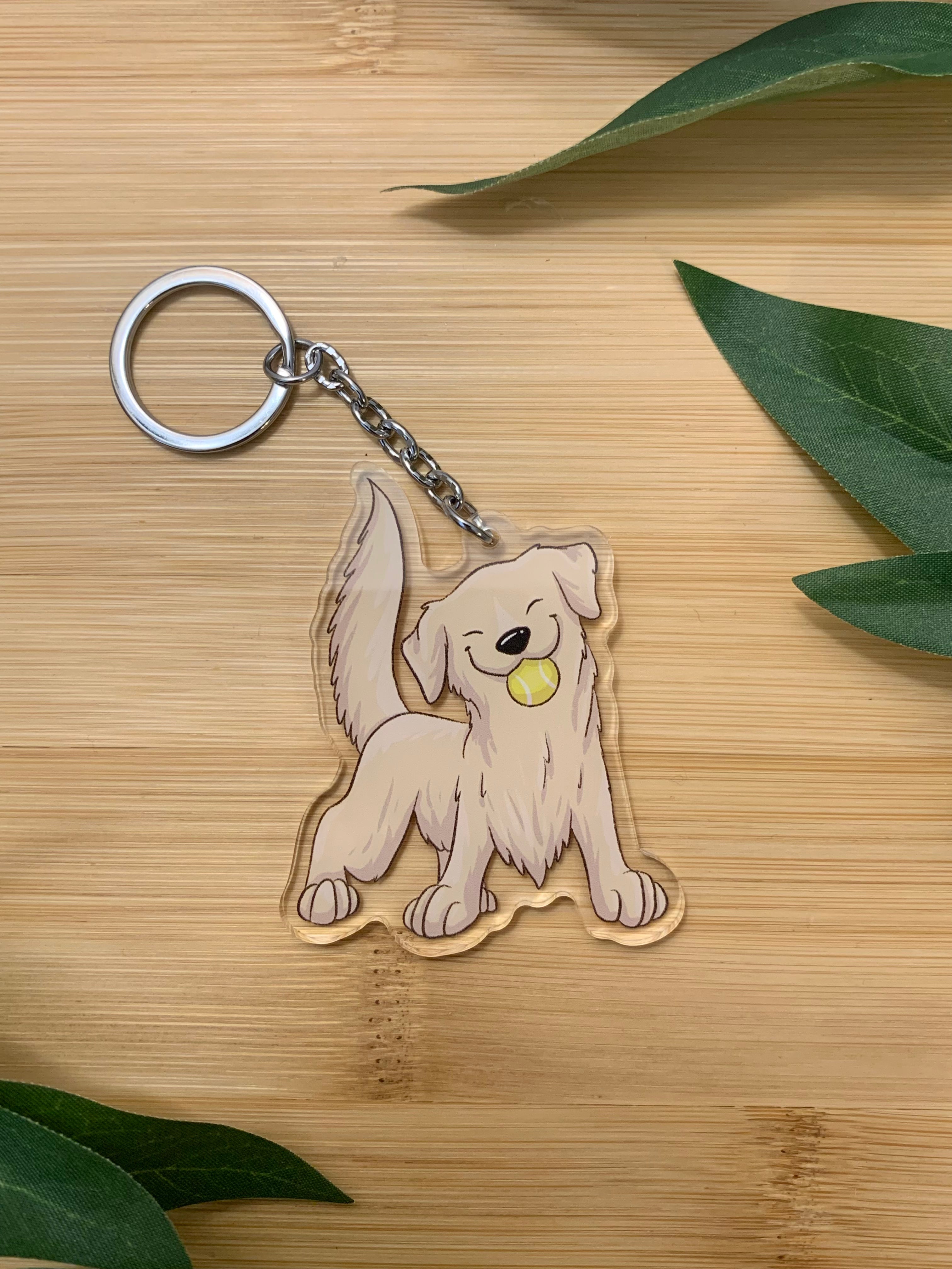 Golden retriever keychain discount