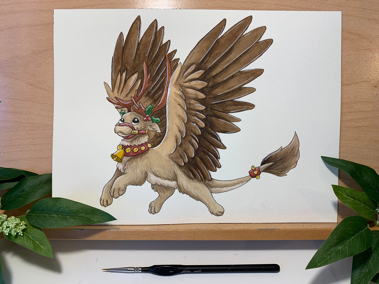 Original Painting: Reindeer Dragon