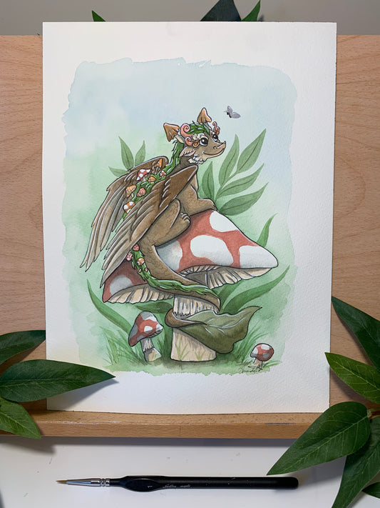 Original Painting: Mushroom Dragon
