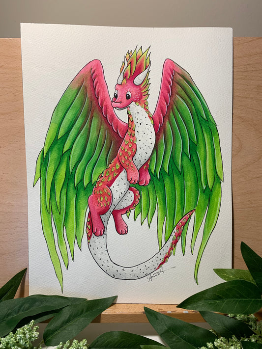 Original Painting: Dragonfruit Dragon