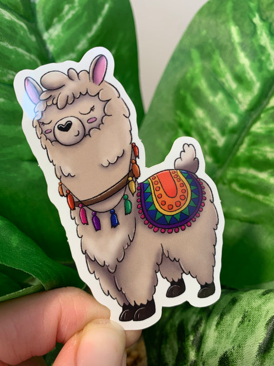 Rainbow Llama Sticker