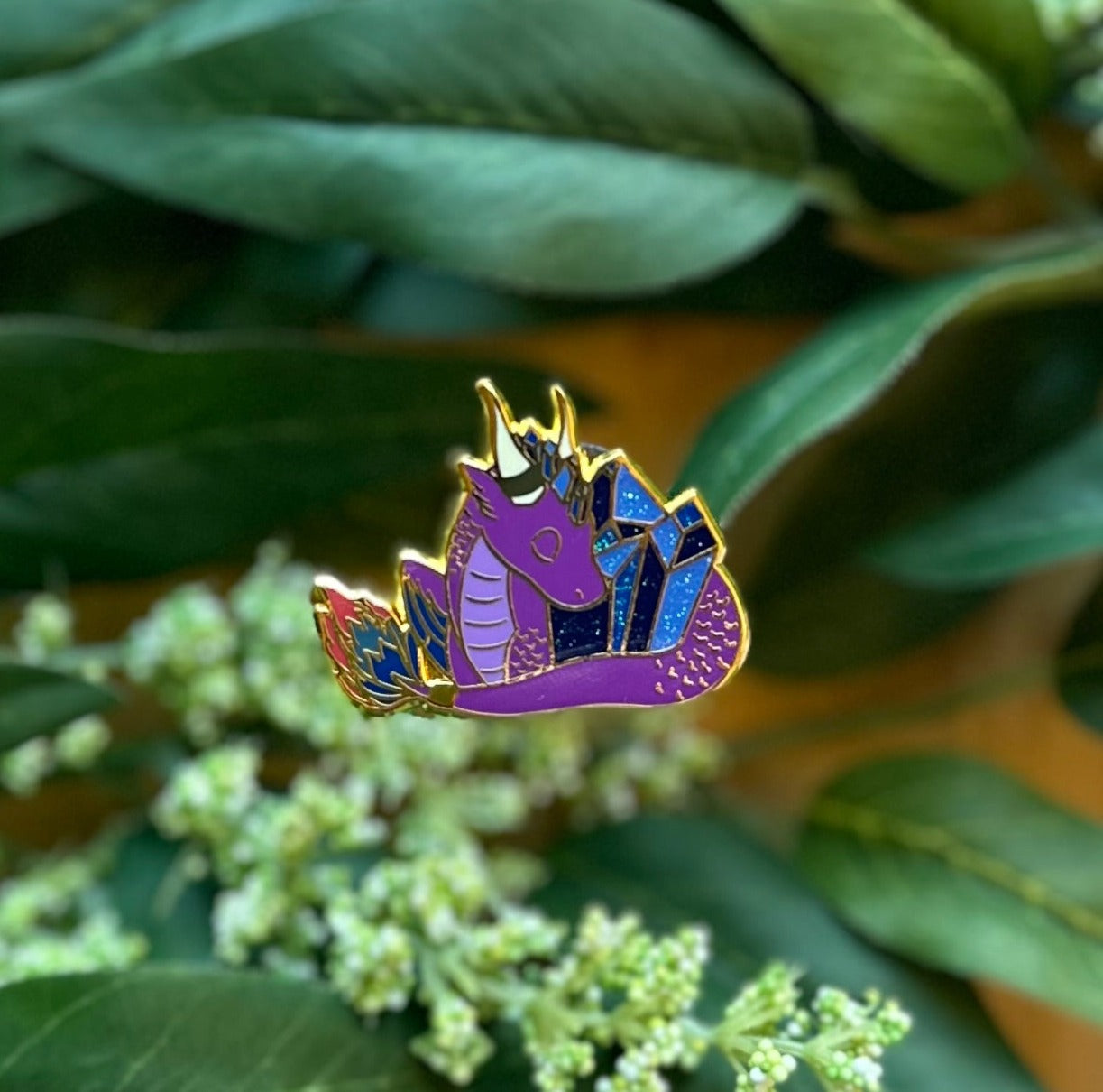 Sapphire Dragon Enamel Pin