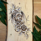 Floral Dragon Wood Piece