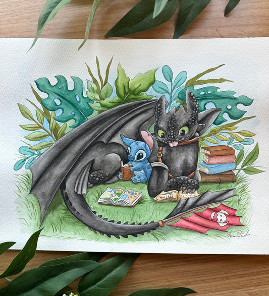 Reading Buddies Original Painting