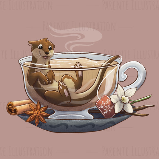 Tea Creatures Print: Otter
