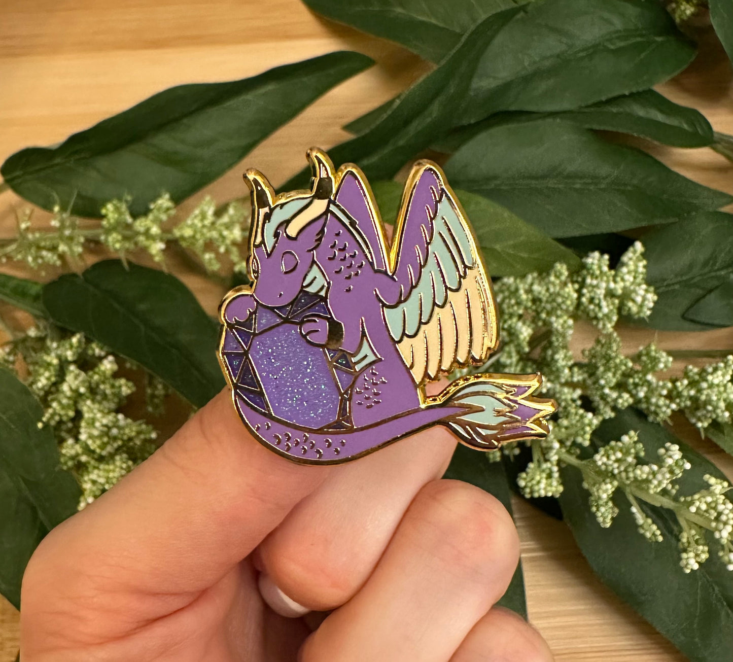 Amethyst Dragon Enamel Pin