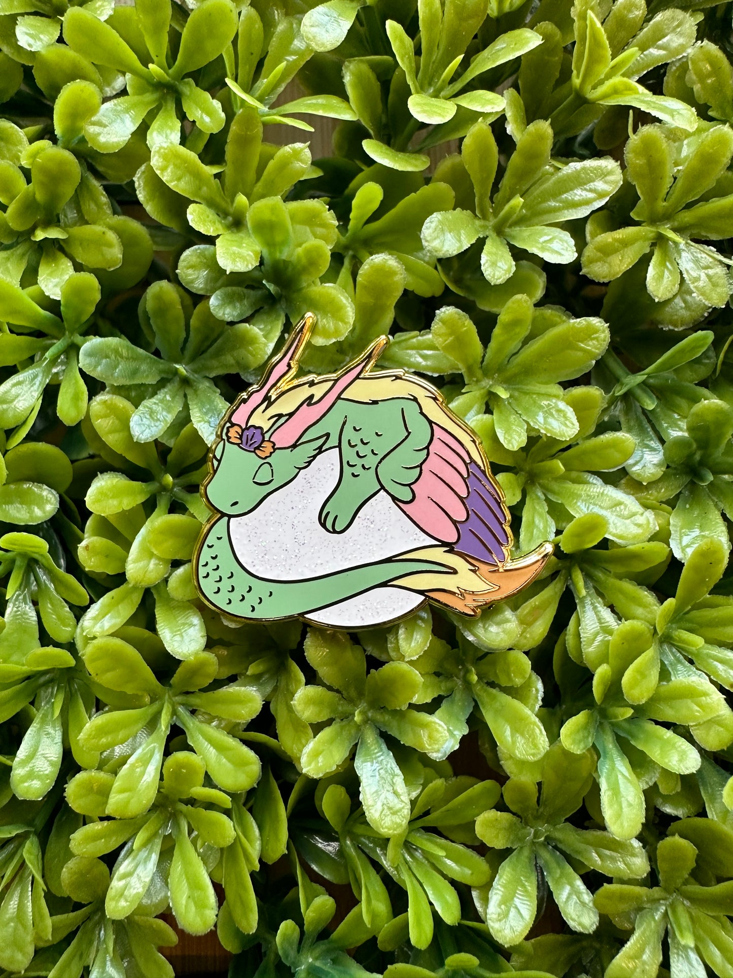 Pearl Dragon Enamel Pin